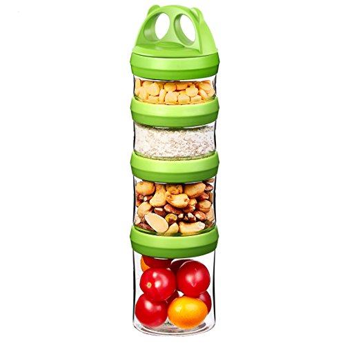Portable Stackable Food Storage Containers Bundle - 7-Piece Set, Airtight, Leak-proof, BPA Free, Microwave & Dishwasher Safe - view 2