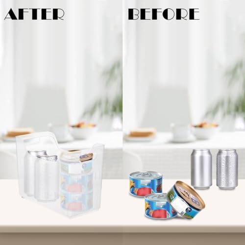 6 Pcs Plastic Freezer Organizer Bins, Clear Refrigerator Baskets - view 4