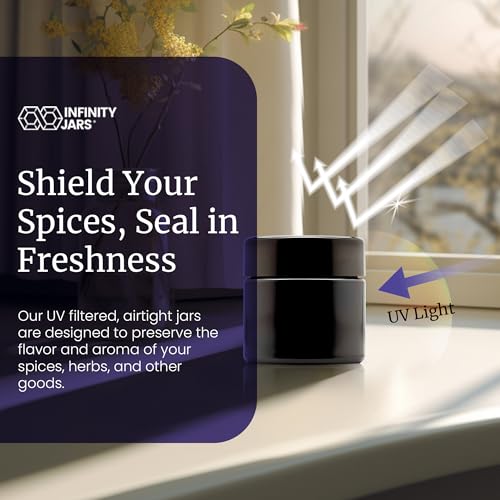 Classic Black Glass Jar 100ml, Ultraviolet Airtight 3.3 fl oz - view 5