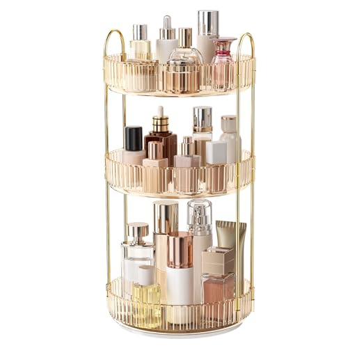 360° Rotating Makeup Organizer, Large Capacity Skincare & Cosmetics Storage
