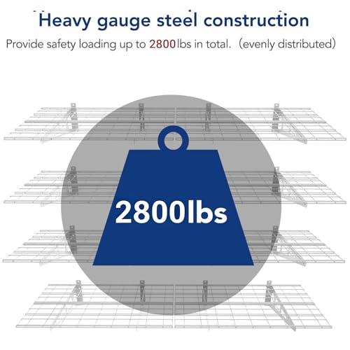 4-Pack 24-inch-by-72-inch Wall Shelf Garage Storage Rack Wall Mounted Floating Shelves 2x6 ft,White, Classic Series - view 5
