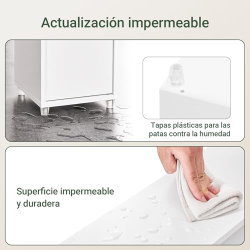 Tall Bathroom Storage Cabinet, 7.8 x 7.8 x 70.8 in, White - view 4
