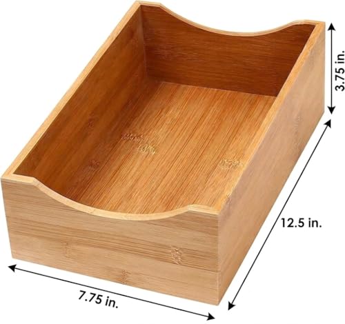 Bamboo Drawer Organizer Storage Box for Spices and Kitchen Items, Lingerie, Small Tools, and Gadgets, 330 - view 2