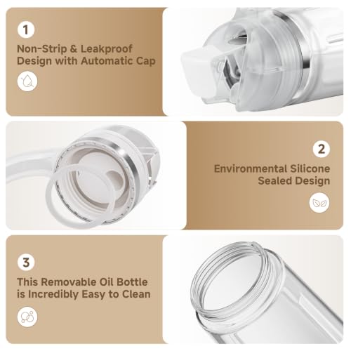 20oz Glass Oil Dispenser Bottle with Auto Flip Cap, White - view 5