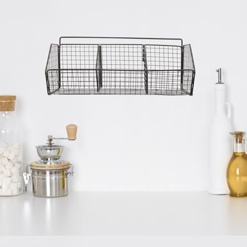 Black Carbon Steel Kitchen Wall Shelf Organizer Rack for Vegetables - view 6