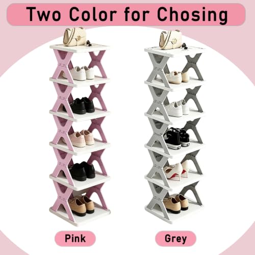 6 Tier Foldable Shoe Rack, Collapsible Vertical Kids Shoe Organizer - view 5