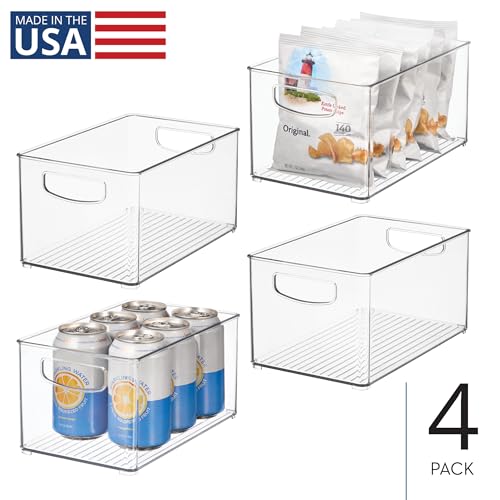 Stackable Clear Plastic Bin, 4-Pack - view 2