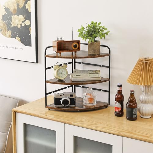 Corner Shelf,Wood Kitchen Spice Organizer,Brown TWJ002H - view 2