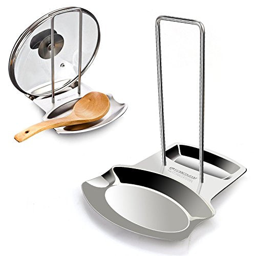 Stainless Steel Pot Lid Holder Spoon Rest, Utensils Lid Spoon Holder