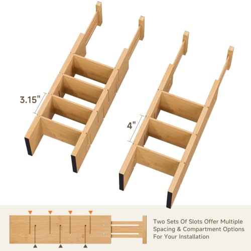 Deep Drawer Dividers For Clothes,Expandable Drawer Organizer (6, Long) - view 5