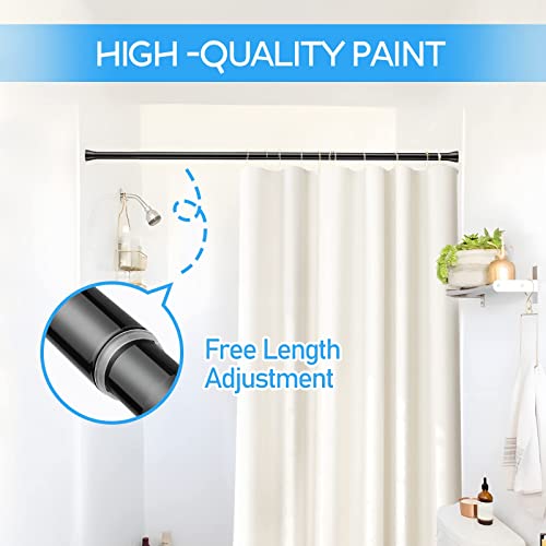 Tension Curtain Rod Black Tension Rod 28 To 48 Inch Spring Curtain Rods - view 4