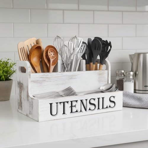 Extra Large Kitchen Utensils Holder, 2 Tier, 4 Compartments - view 6