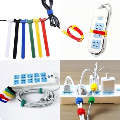 60 Pcs Reusable Fastener Straps - 6 Inch Cable Management Ties, Adjustable Hook & Loop Organizer Straps for Home, Office and Data Centers,Yellow - view 5