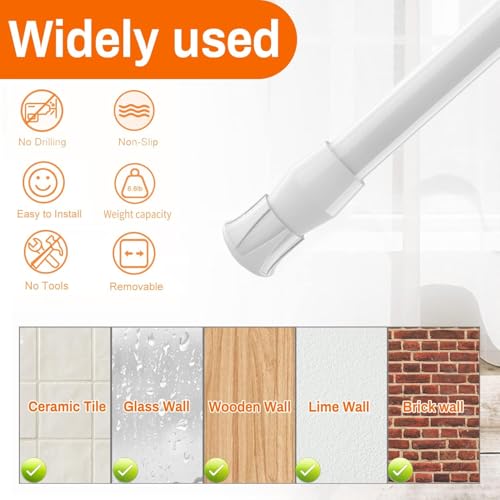 1Pcs Tension Rods Room Divider, Adjustable Curtain Rod No Drill, 53-100Inch - view 4
