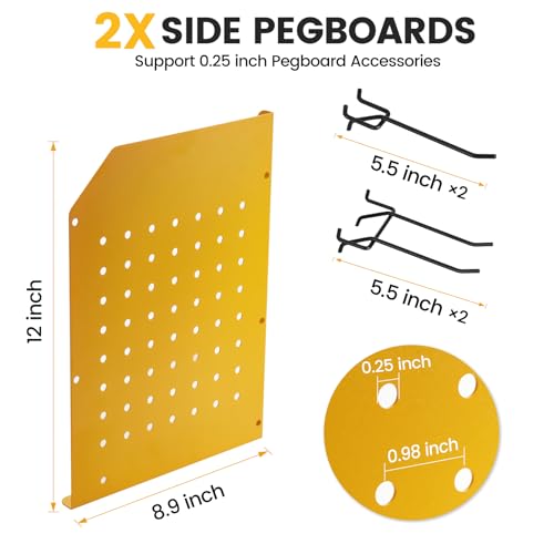 Power Tool Organizer Wall Mount, 3-Layer Drill Rack, Yellow - view 4
