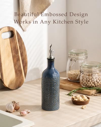 18 oz Ceramic Olive Oil Dispenser Bottle with Funnel - view 6