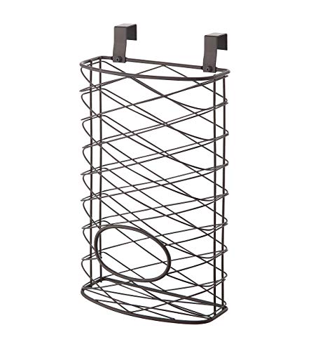 Over Cabinet Kitchen Storage Organizer Holder or Basket - Hang Over Cabinet Doors in Kitchen/Pantry - Holds up to 50 Plastic Shopping Bags (BROWN) - view 5