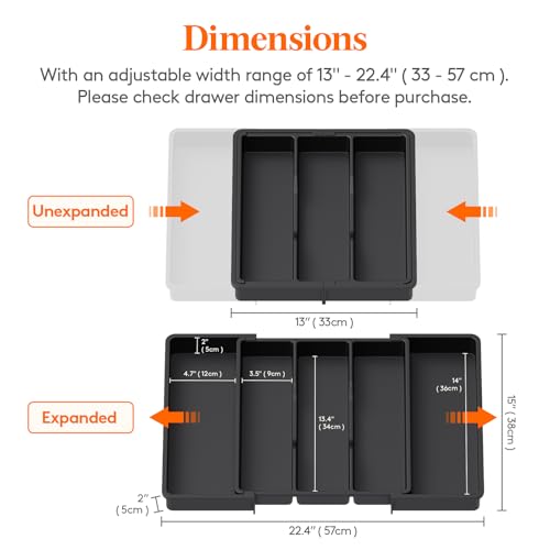 Utensil Organizer for Kitchen Drawers, Expandable Utensil Tray - view 2