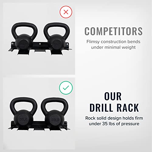 Electric Drill Storage Rack, Holds 4 Drills, Hanging Wall Mounted Organizer for Garage, Home, Workshop, Shed - view 3