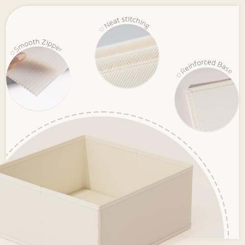 Drawer Organizer, 16 Pack Baby Dresser Organizer for Nursery, Foldable Closet Organizers and Storage Dresser Dividers for Clothes, Socks, Scarves, Ties (Beige) - view 4