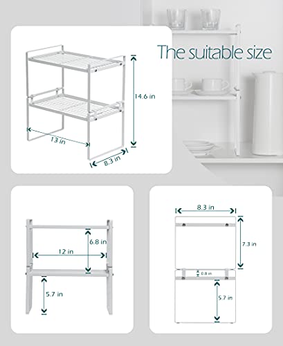 Cabinet Shelf Organizer, Pantry Shelf Rack, White 13x8.3x7.3 - view 3
