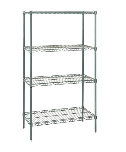 WR63-3660P 4-Shelf Wire Shelving Unit, NSF-Certified Heavy-Duty Adjustable Rack for Garage, Warehouse & Workshop, 60" W x 36" D x 63" H, 600-800 lbs Per Shelf, Green Epoxy