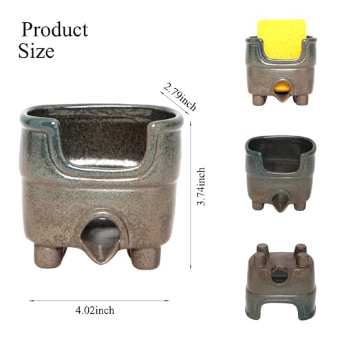 Ceramic Sponge Holder with Drainage，Farmhouse Sink Caddy - view 3