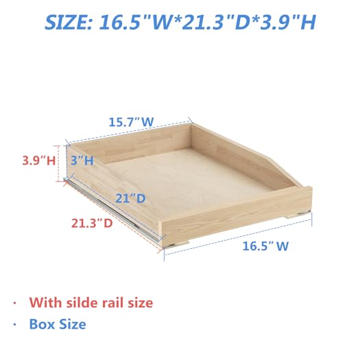 Single Pull Out Organizer 16½”W x 21”D, Soft Close Slide Out Drawer Storage Shelves for Kitchen, Wood Cabinet Shelf Pull-Out Organizer Storage for Base Cabinet - view 3
