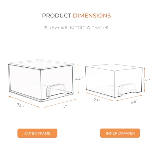 4 Pack Laundry Room Organization Storage Drawers with Labels, Clear Stackable Dryer Sheet Holder and Pod Containers, Detergent Dispenser for Laundry Room Organizing and Decor - view 6