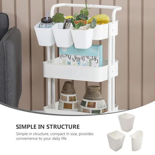 3pcs Hanging Basket Cart Storage Box Kitchen Hanging Baskets for Pantry Cabinet Wardrobe Bathroom Sundries Holder Compact Organizer Bins for Home Living Room - view 5