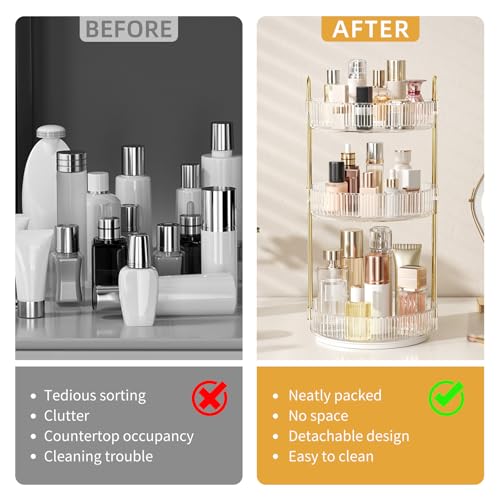 360° Rotating Makeup Organizer, Large Capacity Skincare & Cosmetics Storage - view 2