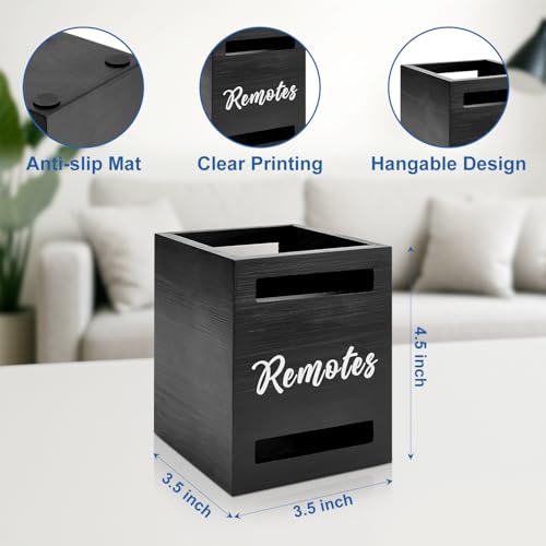 Black Wooden Table Remote Holder Wall Mount Nightstand TV Controller Caddy - view 4