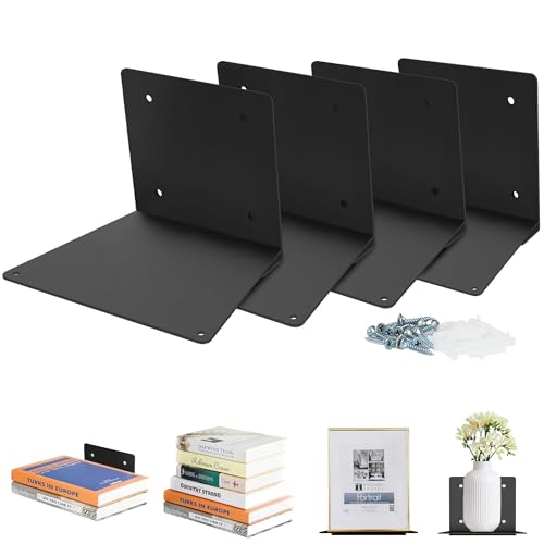 Invisible Floating Bookshelves Wall Mounted Black
