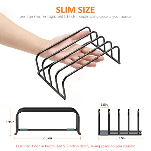 Cutting Board Storage Rack, Compact Cutting Board Organizer, Chopping Board Storage Stand Rack, Bakeware & Cookie Pan Sheets Organizer (1.0 Inch Width Slots) - view 2