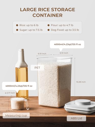 Airtight Food Storage Container, 4.22 Qt Large Pantry Canister with Pop Lid - view 4