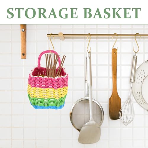 Plastic Hanging Basket 15x13x9cm Kitchen Bathroom Storage Organizer - view 3