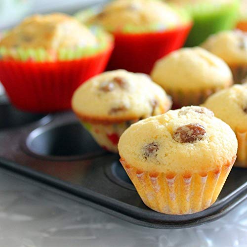 Silicone Cupcake Liners Baking Cups Non-Stick Jumbo Reusable Muffin Molds Bento Bundle Lunch Box Dividers (30-Pack) - view 3