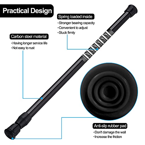 Cupboard Bars Adjustable Spring Tension Rods Black Extendable Rod - view 2
