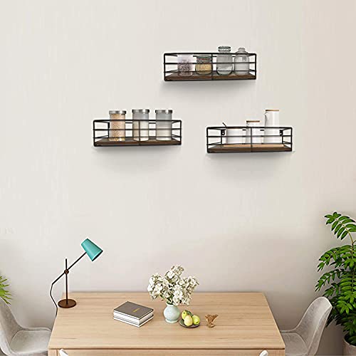 Wall Shelf, Floating Wall Shelf Black for Living Room, Bedroom, Kitchen, Bathroom, Save Space Set of 3 - view 5