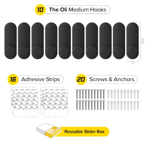 Handy Hooks - The Oli Medium 10 Pack (Black) - view 6