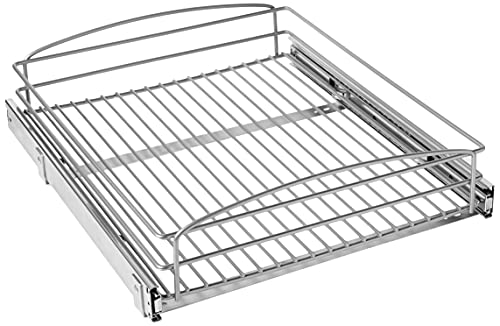 RS-MUB-17-FN 5 in. H x 18 in. W x 20 in. D Multi-Use Basket Silver Pull Out Cabinet Organizer, Frosted Nickel