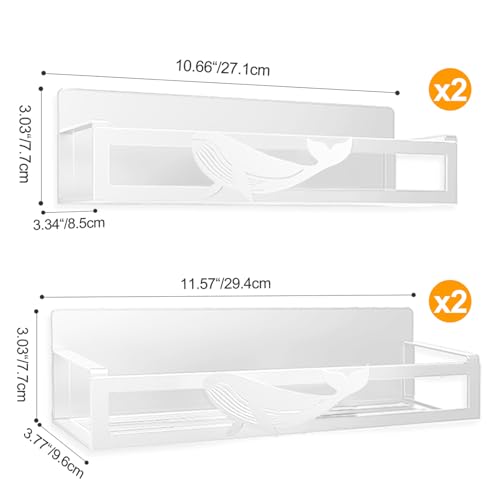 Magnetic Spice Rack for Refrigerator, 4-Pack Metal Seasoning Organizer for Kitchen Storage Organization, Space Saving Magnetic Shelf for Fridge, Pantry, Laundry Room, White - view 3