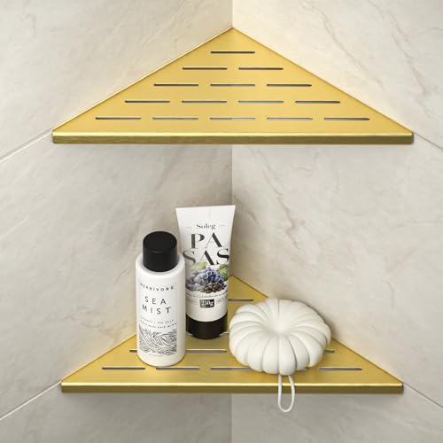 Corner Shower Shelf 10", Gold