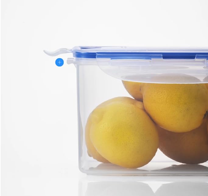 LOCK & LOCK Easy Essentials Food Storage lids/Airtight containers, BPA Free, 10 Piece - Square, Clear - view 4