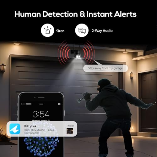 Black Solar Security Cameras Wireless Outdoor System, 5G/2.4G WiFi, 8pcs 2K Ultra Pan/Tilt Home Solar Security Camera with Human Detection, Spotlight, 10CH WiFi-6 NVR, 60 Days Local Storage - view 5