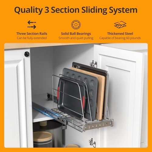 Pull Out Cabinet Organizer for Cutting Board, Cookie Sheet, Baking Sheet - view 2