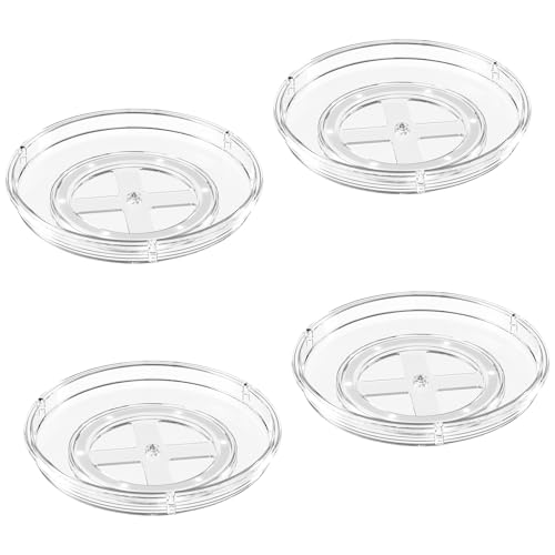 4 Pack Lazy Susan Turntable Organizer for Cabinet Pantry Fridge Clear - view 7