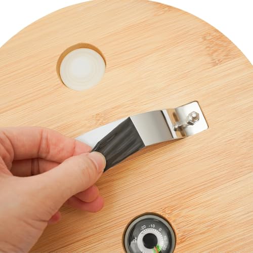Capacity Airtight Glass Dry Food Storage Container Cereal Rice Dispenser w/Round Bamboo Lids & Cup & Stand (5 L) - view 7