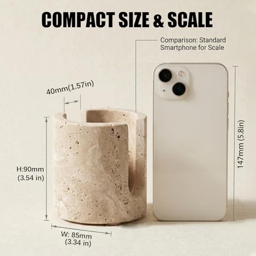 Natural Travertine Sponge Holder for Kitchen Sink - Luxury Stone Sponge Caddy, Quick-Drying Modern Minimalist Marble Kitchen Countertop Organizer - Housewarming Gift, Home Decor, Beige - view 7