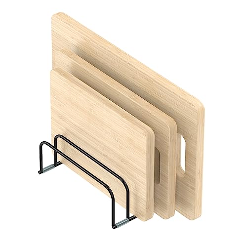 Cutting Board Storage Rack, Compact Cutting Board Organizer, Chopping Board Storage Stand Rack, Bakeware & Cookie Pan Sheets Organizer (1.0 Inch Width Slots)